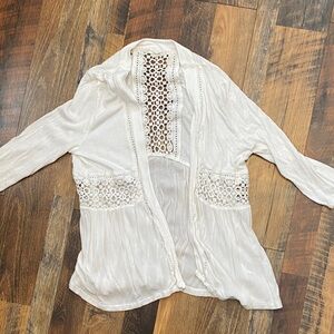 Maurices White Crochet Cardigan